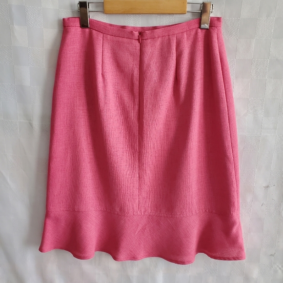 3 for $50 *CONRAD C Pink Knit Ruffled Skirt Knee Length Office Clueless Elle 90s - Picture 4 of 7